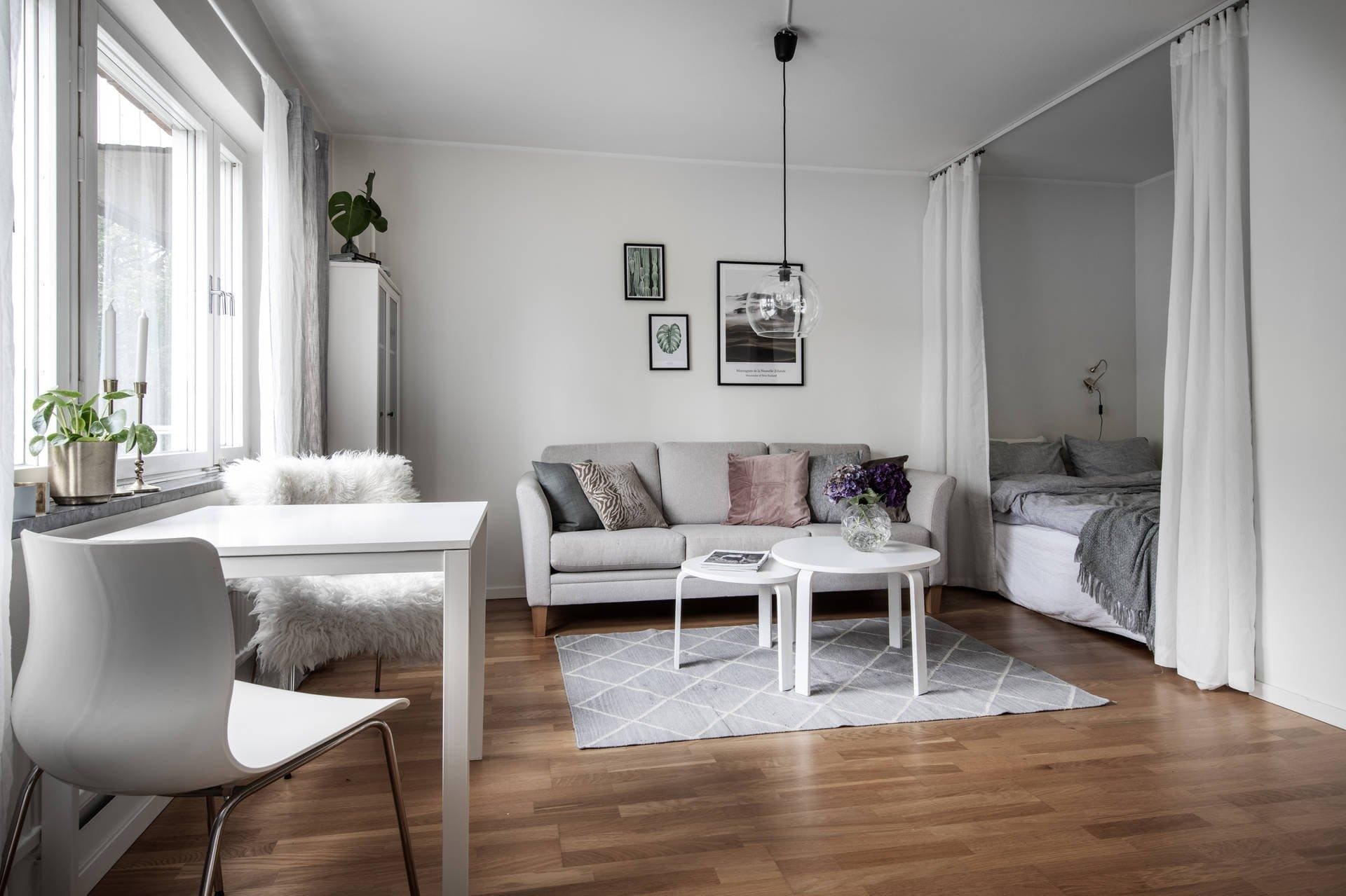 Дизайн интерьера для маленькой квартиры в скандинавском стиле