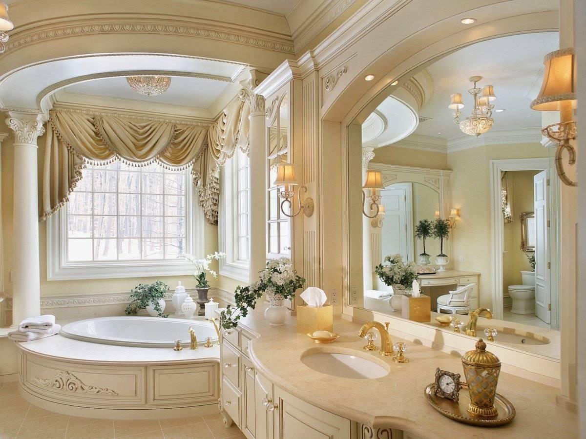Шикарный дизайна ванной комнаты в классическом стиле