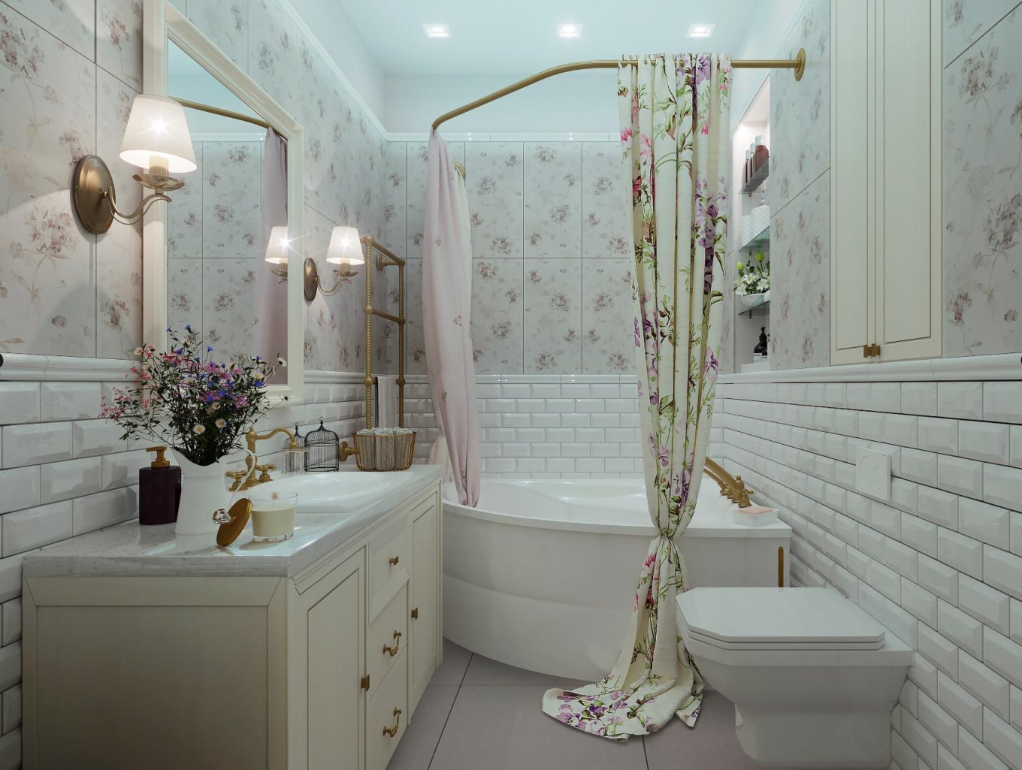 Шикарный дизайна ванной комнаты в стиле прованс