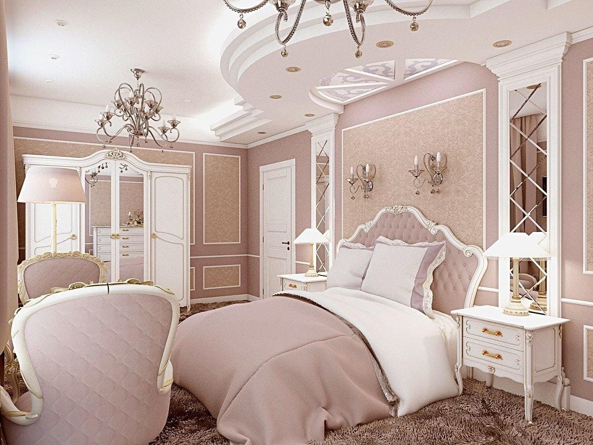 Спальня в стиле неоклассика с декоративными элементами